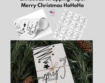 Christmas Wrapping Paper Merry Christmas HoHoHo