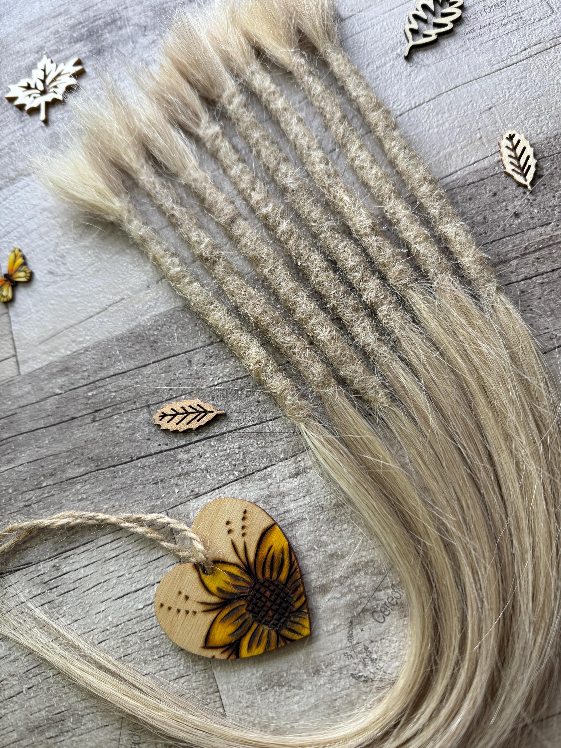 Ash Blonde 100% Human Hair Dreadlock Extensions 17 Inch Double Drawn