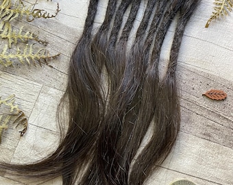 x10 Raw Virgin Dark Brown #2 100% capelli umani Dreadlock Extensions 13 pollici