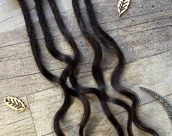 x5 Black Brown Curl 100% Human Hair Dreadlock Extensions 10 Inch
