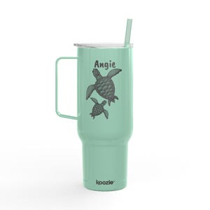 Engraved Sea Turtle Insulated Tumbler - 40oz Ocean-Inspired Design, Perfect Gift for Beach Lovers, Travel Mug, Personalized Mug