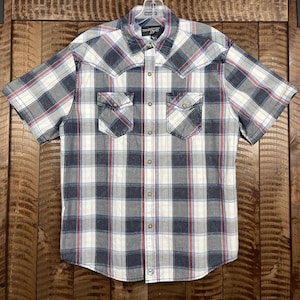 Moonshine Spirit Vintage Kurzarm Snap Button Down Medium Westernhemd für Herren