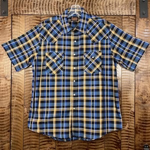 Plains Western Wear Hemd Großes Kurzarm-Herrenhemd mit kariertem Druckknopf
