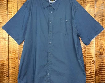 Camicia blu a maniche corte da uomo Lee, taglia 3XLT.