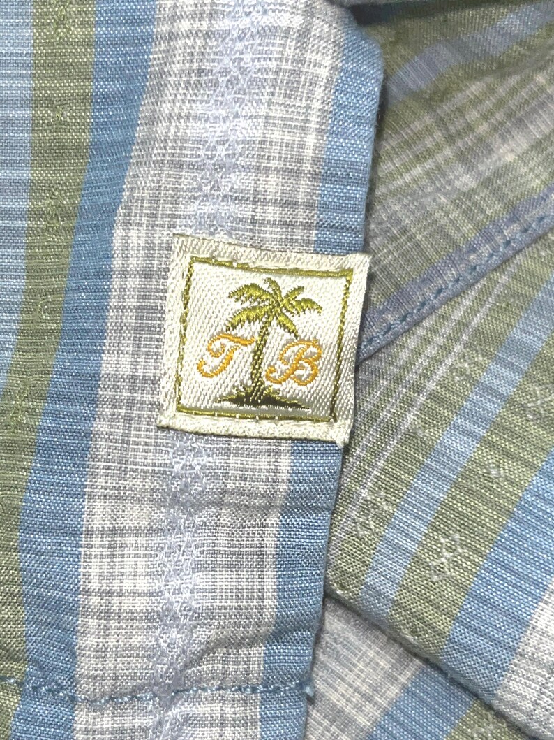 Tommy Bahama Mens Large Striped Short Sleeve Button Down Shirt image 8