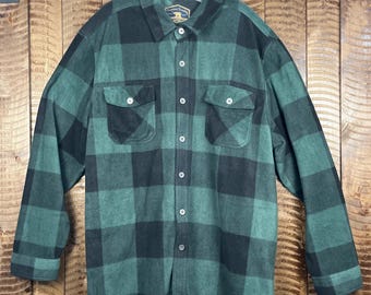 Camisa vaquera de manga larga con botones, de franela polar estilo vintage, talla 2XL, para hombre.