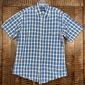 Wrangler Western Mens Medium Snap Button Short Sleeve Western Style Shirt