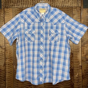 Wrangler Western Shirt Mens 2XL Short Sleeve Mens Button Down