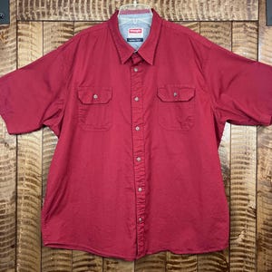 Wrangler 2XL Short Sleeve Mens Button Down Western Shirt