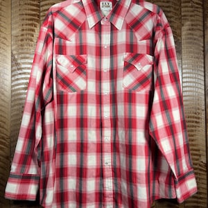 Chemise western Ely Cattleman noire et rouge vintage