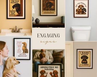 Funny Dachshund Sign – Whimsical Doxie Lover Gift Home Decor