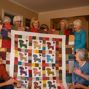 Original Trademarked Heirloom Dachshund & Hearts Patchwork Quilt – One-of-a-Kind Treasure immagine 13