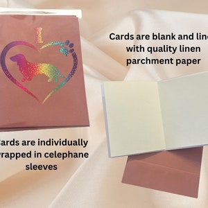 Cartes de correspondance teckel, papeterie unique pour amoureux des chiens, cartes emballées individuellement, cartes de voeux animaux mignons