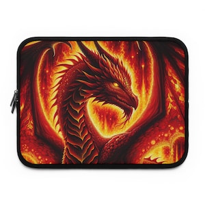 Drache Laptop Hülle, Fantasy Tech Fall, coole Fabelwesen Tablet Hülle, Computerzubehör, Magisches Reptilien Geschenk