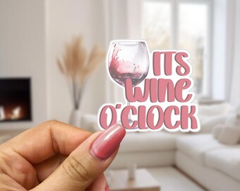 Red Wine O Clock- Vinyl Decal Sticker, Cocktail Sticker, Classic Cocktail Decal, Vinyl Sticker, Vinyl Decal for Laptop Tablet, Water Bottle