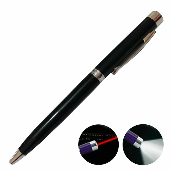 3-in-1 Laser Pen: Roter Pointer, LED-Taschenlampe