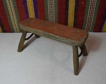 Rustic wooden bench Vintage country bench Small wooden bench