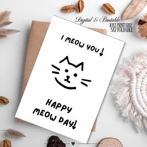 Cat Valentines Day Card, Printable,Digital Valentines Day Card,Card for him her husband boyfriend girlfriend, Happy Valentines Day, Cat Card