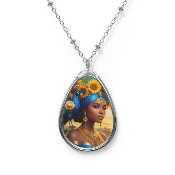 Beautiful OSHUN 9 Pendant, Orisha Oshun silver necklace, Orisha Jewelry, Gift for Santera and devotees of the Yoruba religion, Ochun necklace