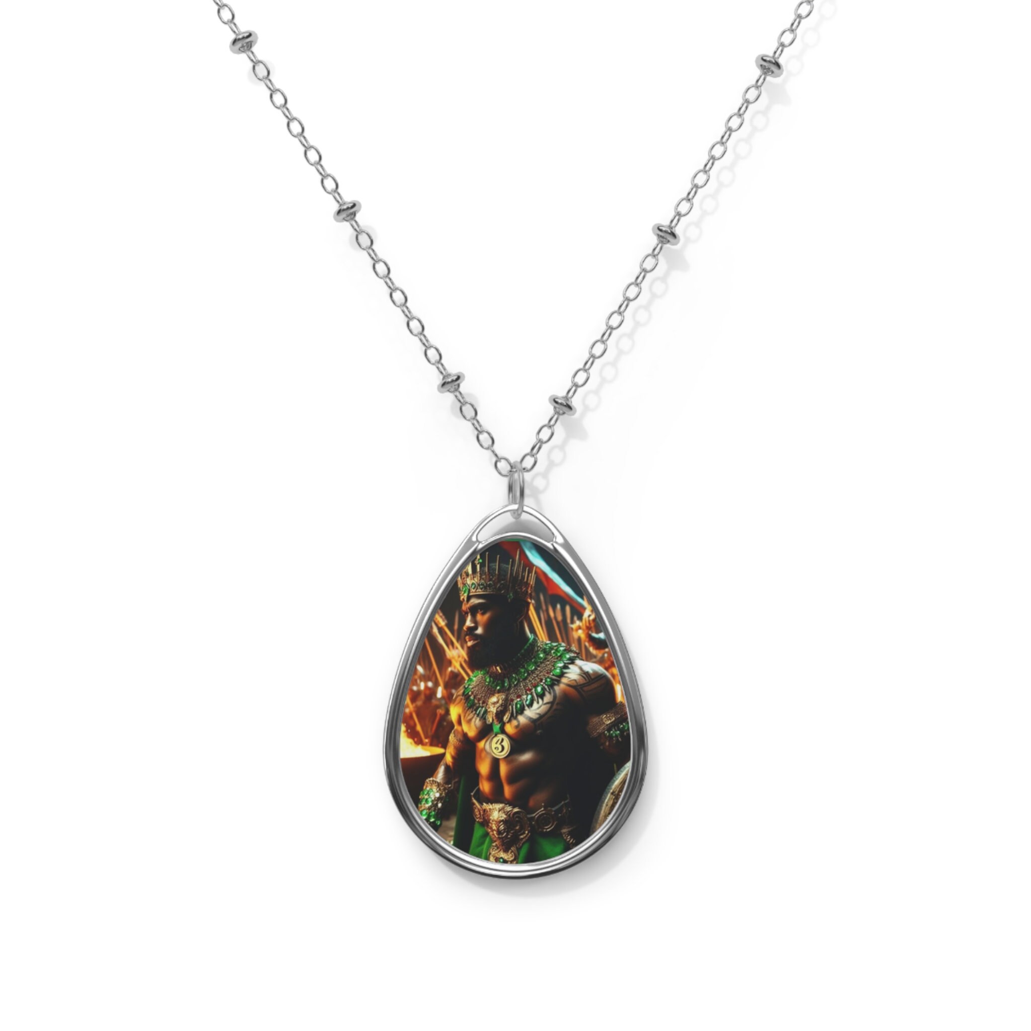 Pendant with OGGUN 5 design, Orisha Oggun silver necklace, Orisha jewelry, Gift for Santera and devotee of the Yoruba religion, Ogun necklace