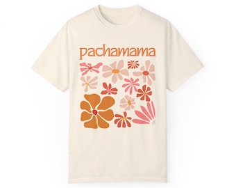 Pachamama/Moder Jord - Plaggfärgad T-shirt / Avslappnad, Bekväma Vibbar, Present till Mammor, Naturälskare
