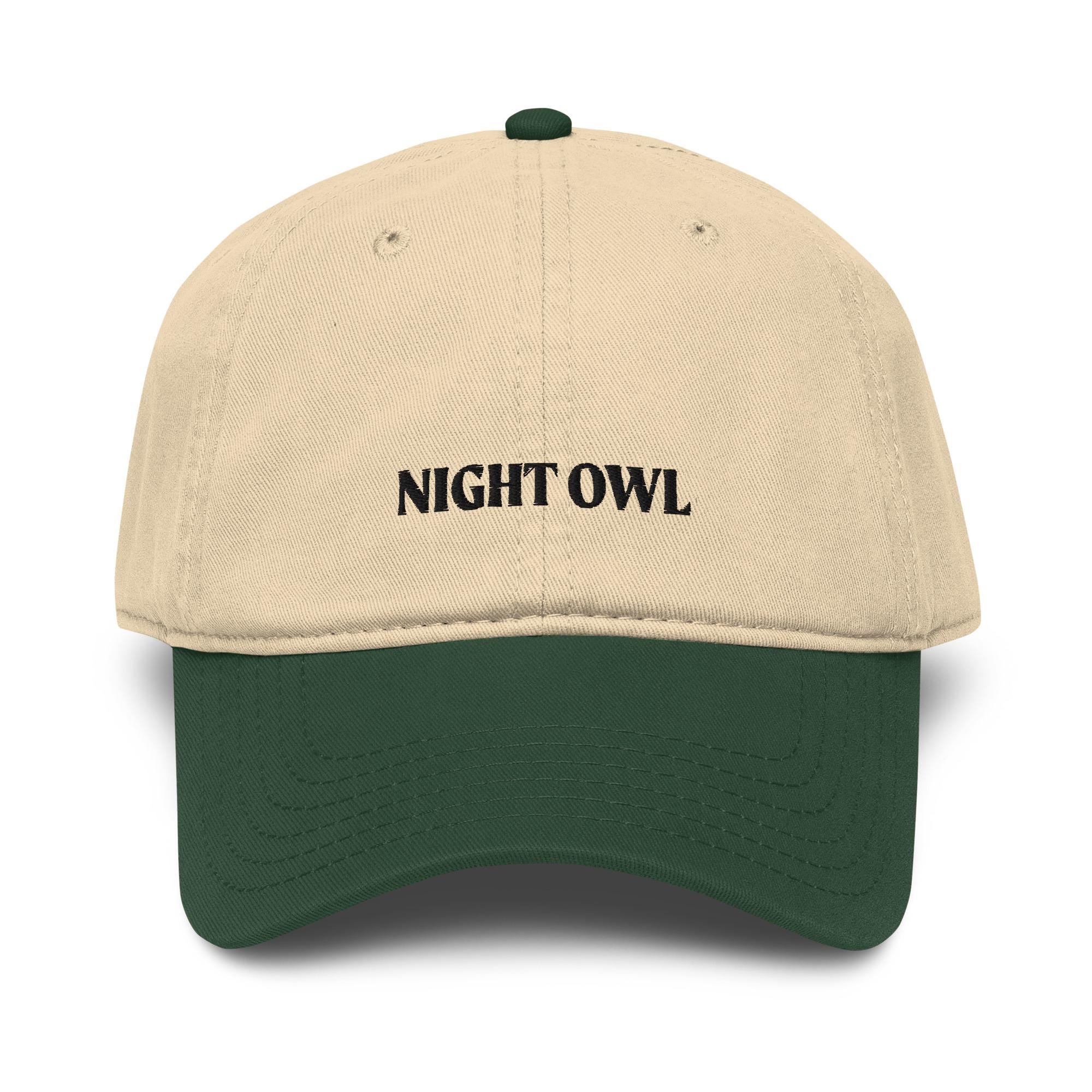 Night Owl - Garment washed baseball cap - Chose Your Embroidery Color!