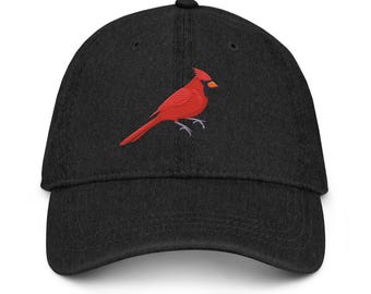 Embroidered Red Cardinal Hat: Bird Lover Gift - Etsy display picture 3