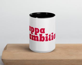 Taza «Cup of Ambition» – Color de fuente personalizable, taza de café de cerámica