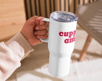 Cup of Ambition Travel Mug: Stainless Steel, Customizable Font