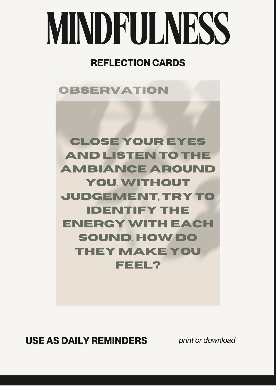 Mindfulness-oriented Reflection Cards / Designed by Eggy Collective - Etsy