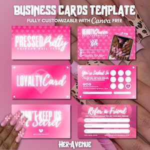 Modèle de carte de visite, CANVA, carte-cadeau de fidélité, Beauty MUA Maquilleur Cheveux Ongles Cils Sourcils Tech, Personnalisable pour les entreprises
