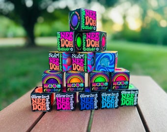 SET of (2) Viral Needoh Mini Globs Squish Sensory Squishy Stress Ball.  Ships Quick!