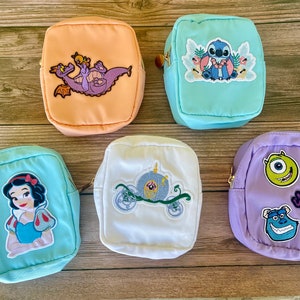 Disney inspired mini zippered makeup travel pouch
