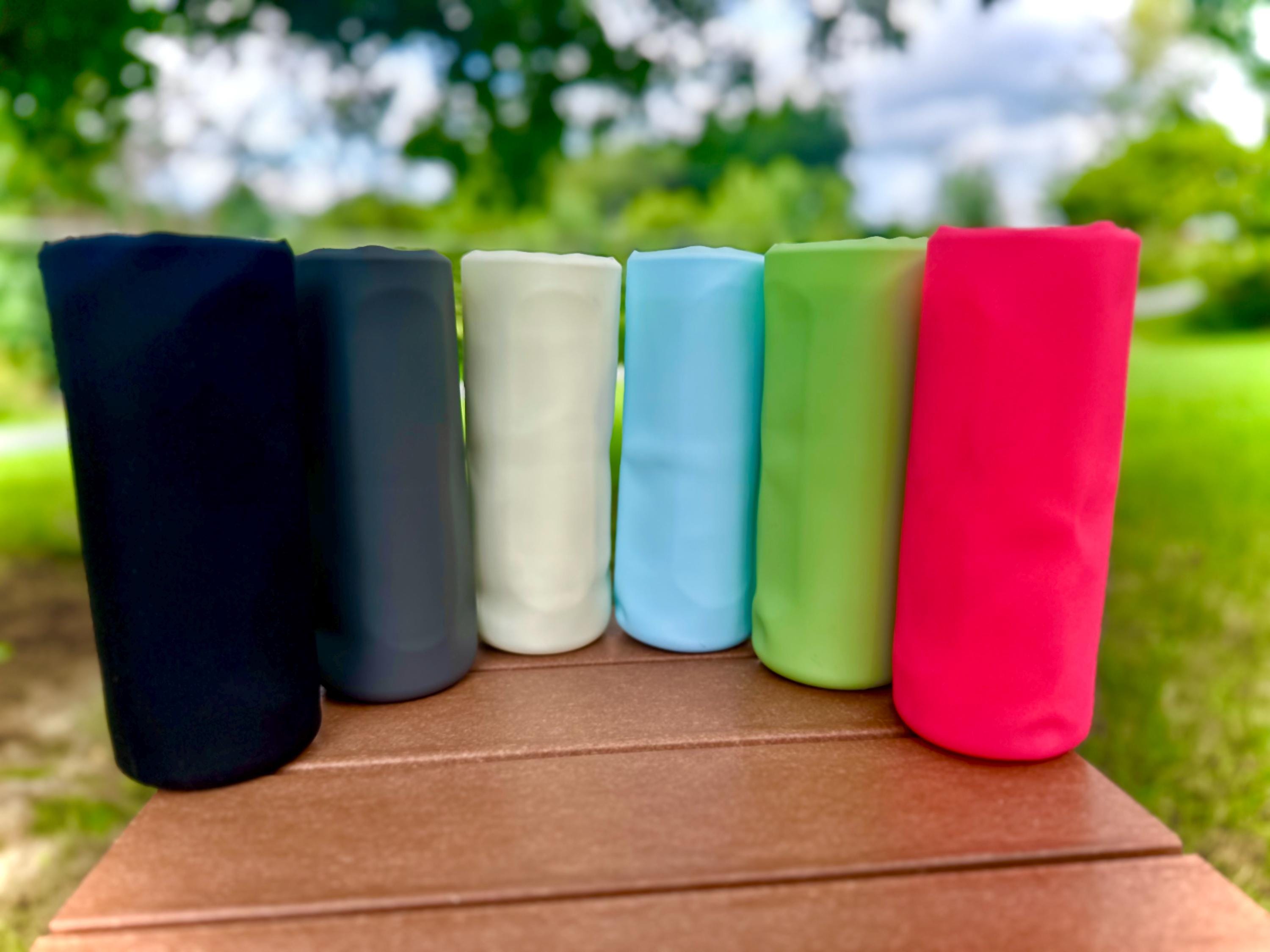8-Pack Silicone Bottle Sleeve Bottoms - Non-Slip Protective Base For 12-24 Oz Glass & Spray Bottles (Black) - View #8