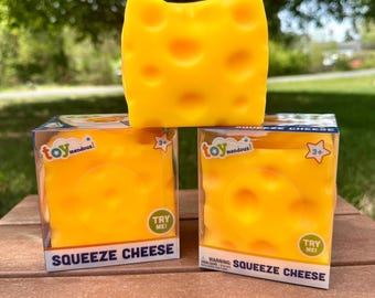 Extra Large Viral Squeeze Cheese Squish Sensory Stress Squishy Toy Gift Kit. Ships quick!