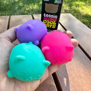 Needoh Cool Cats 3 pce box Sensory Squishy Stress Balls Gift Kit.  Ships Quick!