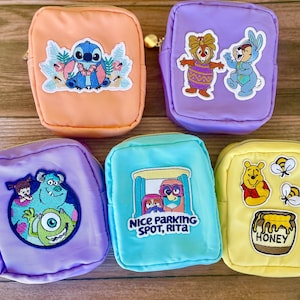 Disney inspired mini zippered makeup travel pouch
