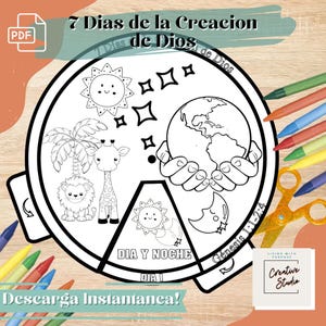 DIGITAAL | 7 Dias De La Creación | Español | Reina Valera |  Activiteiten Biblica | Escuela Dominical | Lectura Biblica | Genesis 1:1-2.4