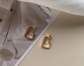 Chunky mini gold hoops clip on earrings, Gold/silver hoop clip on earrings, Statement 5mm thick hoop clip on earrings simple cute