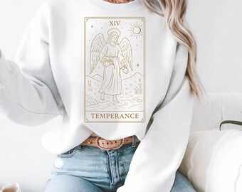 Temperance Tarot Card Sweatshirt: Unisex Spiritual Fashion