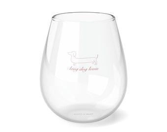 Long Dog Lovin Stemless Wine Glass, Dachshund Gift, Dachshund Decor, Doxie Mom Gift, Gift For Her, Dachshund Gift For Women, Wiener Dog Mom