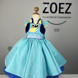 Free shipping. Bluey costume. Girls&#39; costume. Girls&#39; dog dress. Bluey tutu dress/Girls&#39; costume/Bluey dress/Bluey birthday. Girls&#39; dress.