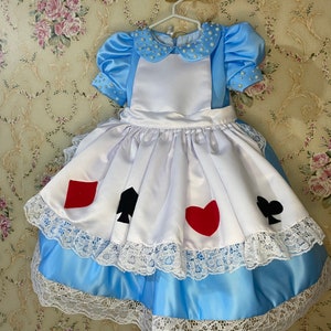 Alice dress, blue and white girl dress, Free Shipping, Alice birthday dress, blue and white wonderland dress, dresses for girls, girls dress