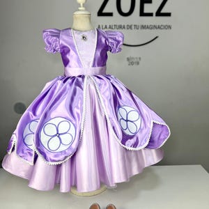 Disney-inspirerad Sofia Prinsesskostym, Balklänning för flickor, Lavendelfärgad Prinsessklänning, Sofia Prinsess-tema Födelsedagsfestklänning, kläder för flickor