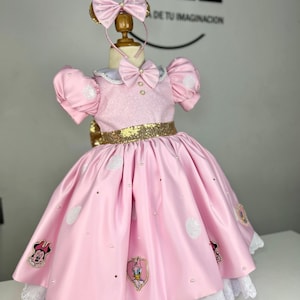 Minnie mouse dress, fancy Minnie costume, Minnie mouse photo shoot, Minnie dress for birthday, glitter Minnie dress, pink minnie dress.