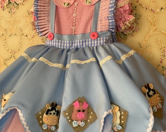 Vestido de granja, traje de cumpleaños de vaca, animales de granja, vestidos para niñas, vestido de cumpleaños, vestido de niñas para fiestas, vestidos elegantes, niñas de fiesta de granja
