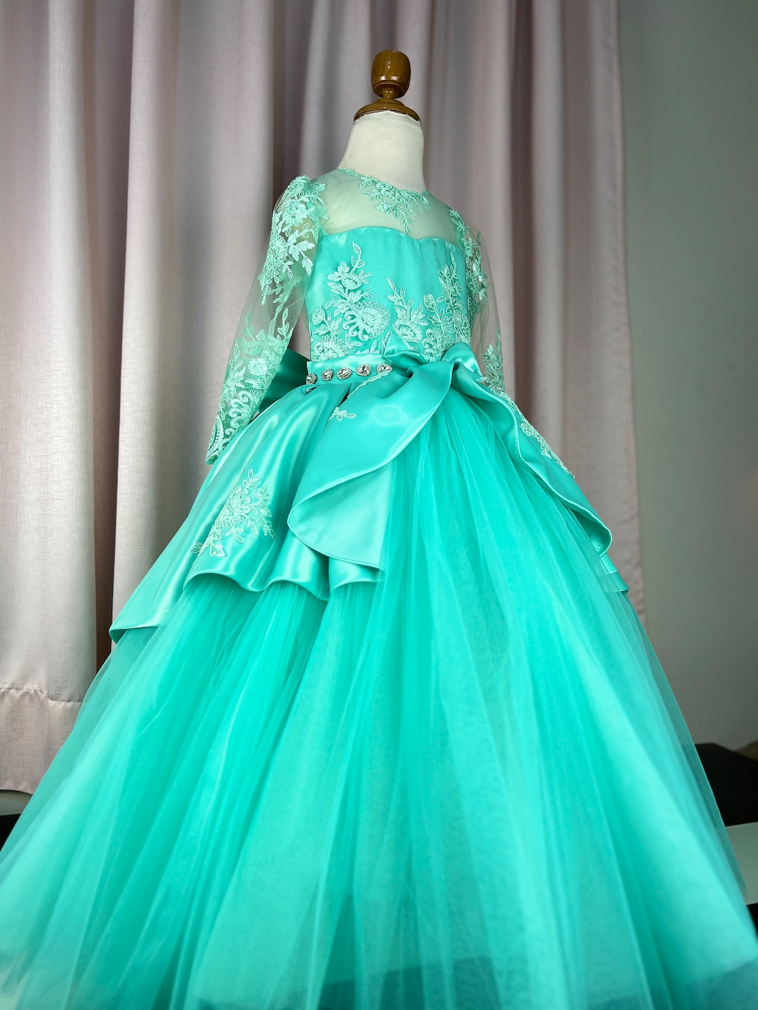 Buy Water Green Elegant Dress, Dresses for Girls, Birthday Dress, Girls  Dress for Parties, Girls Dress Custom Color, Water Green Girl's Dress  Online