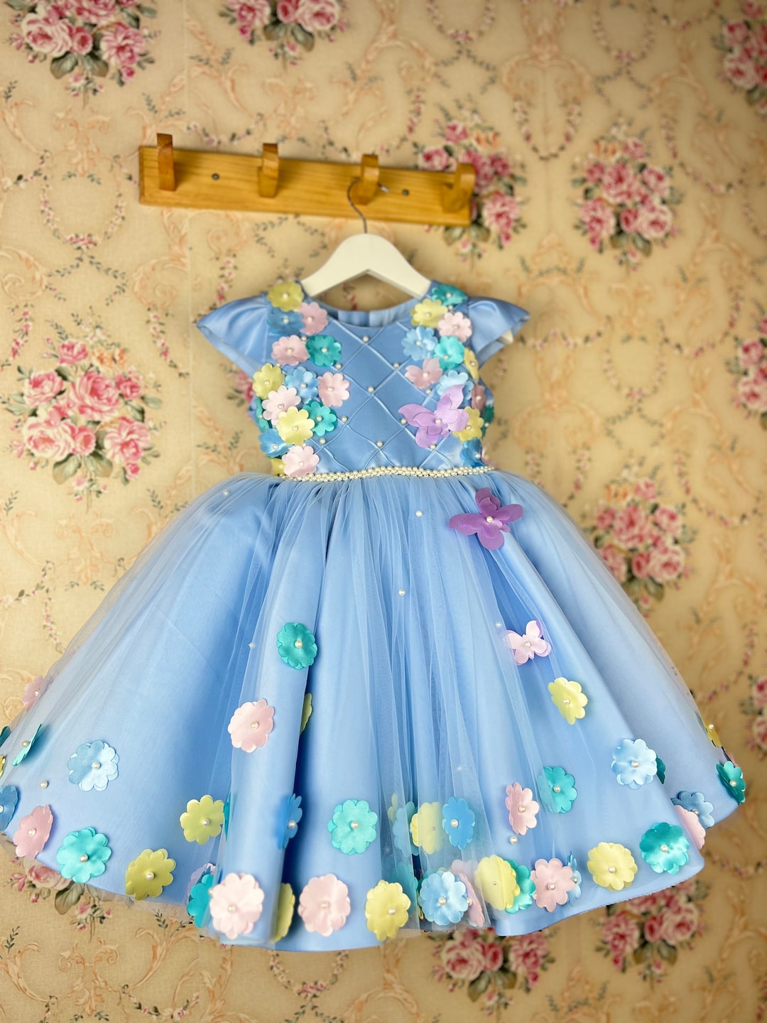 Bailey Boys Toddler Girls Blue Birthday Cake Dress main image 0