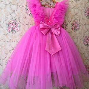 girls neon dress for glow party Lola and The Boys Neon Sequin Ruffle Dress