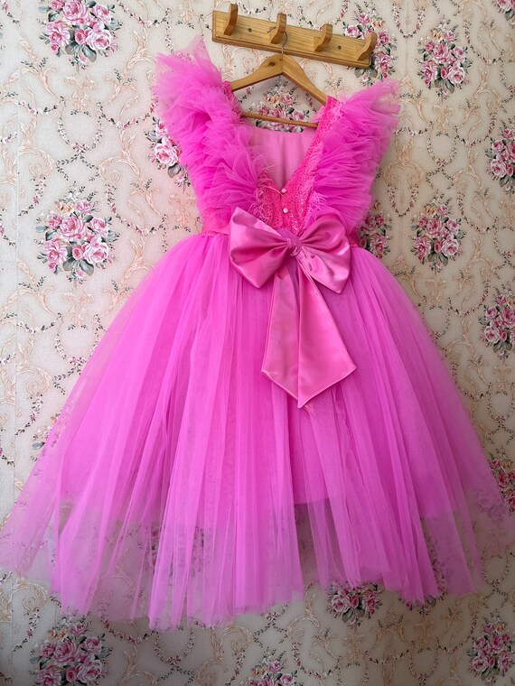 neon dresses for girls Neon Sequin Ruffle Dress